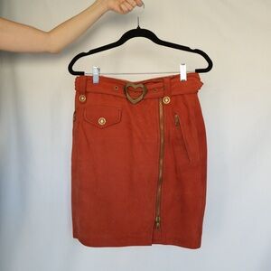 Moschino Orange Heart VINTAGE Knee-Length Pencil Skirt